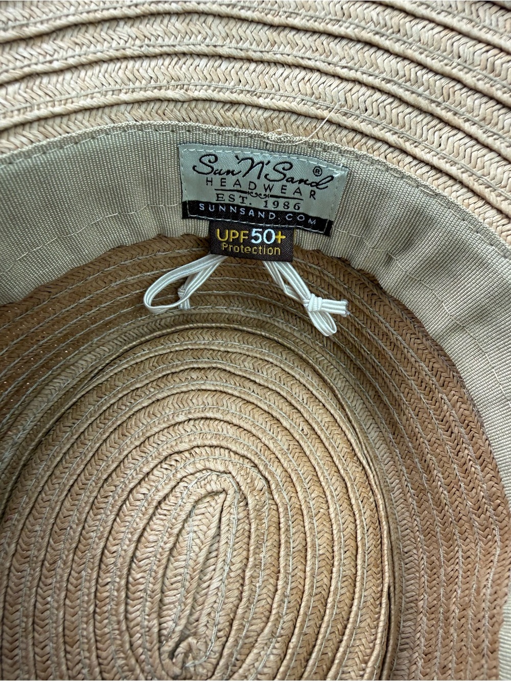 Sun n Sand Women's Tan Paperbraid Floppy Hat with Black Band NWT - Picture 3 of 5
